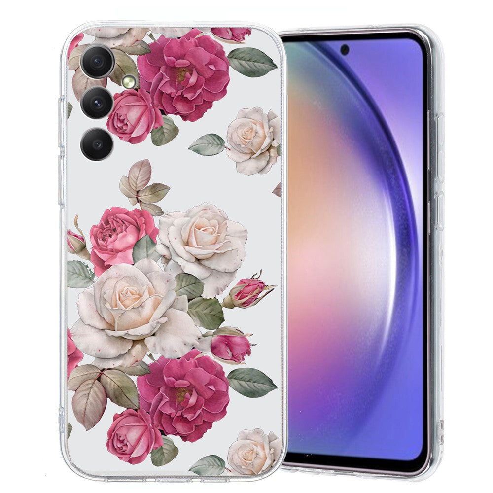 For Samsung Galaxy A57 5G Case Soft TPU Pattern Printing Phone Cover - Peony