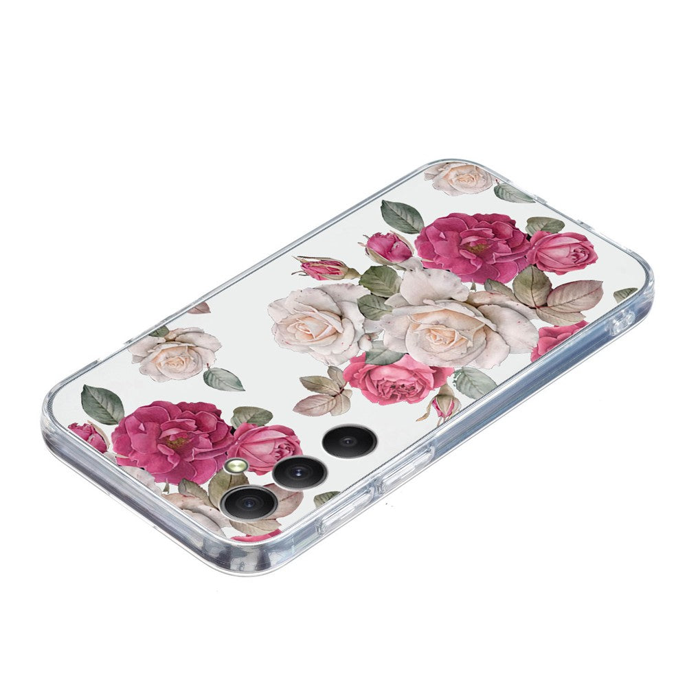For Samsung Galaxy A57 5G Case Soft TPU Pattern Printing Phone Cover - Peony