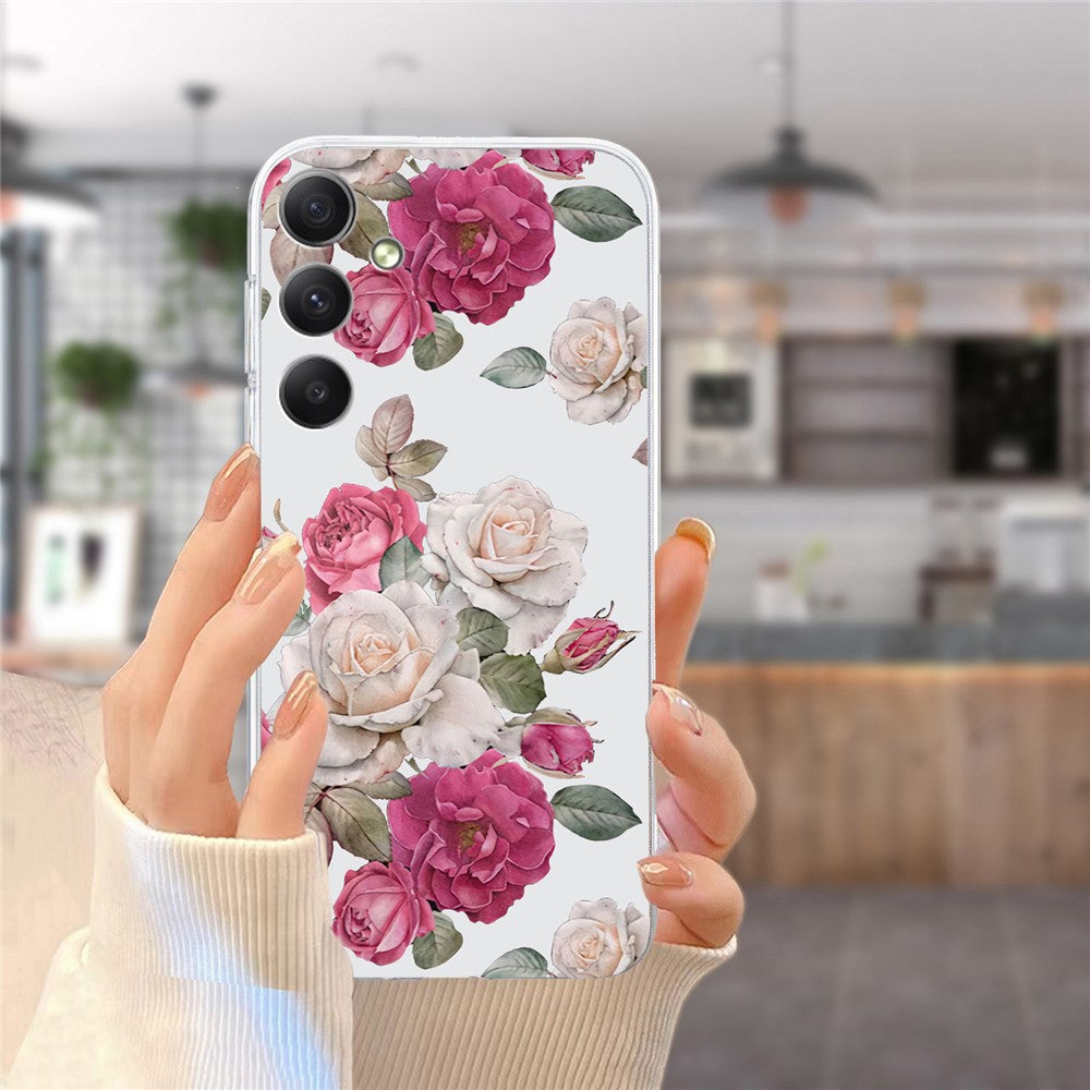 For Samsung Galaxy A57 5G Case Soft TPU Pattern Printing Phone Cover - Peony
