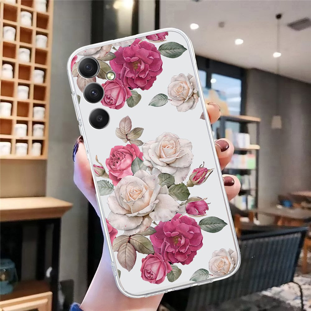 For Samsung Galaxy A57 5G Case Soft TPU Pattern Printing Phone Cover - Peony