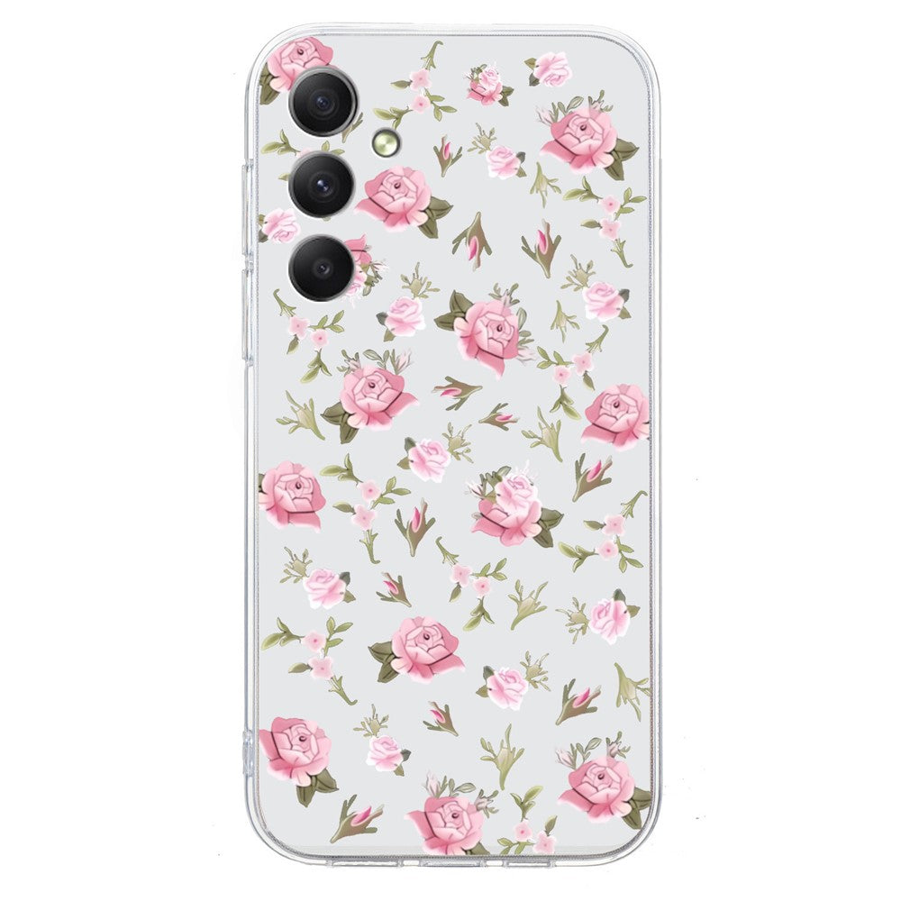 For Samsung Galaxy A57 5G Case Soft TPU Pattern Printing Phone Cover - Pink Floral