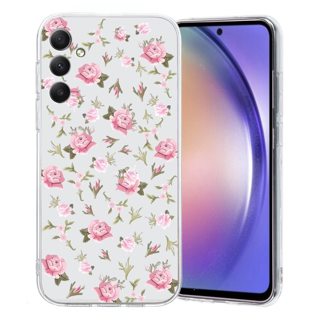 For Samsung Galaxy A57 5G Case Soft TPU Pattern Printing Phone Cover - Pink Floral