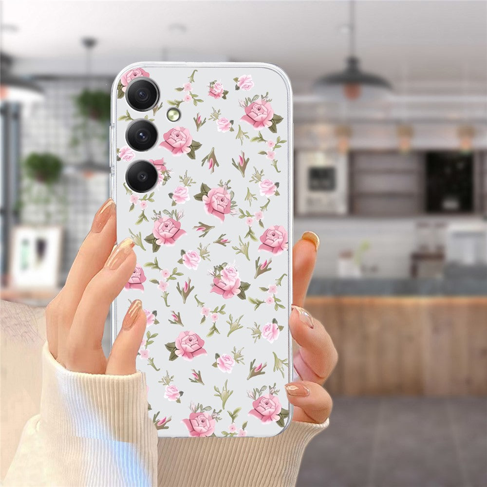 For Samsung Galaxy A57 5G Case Soft TPU Pattern Printing Phone Cover - Pink Floral