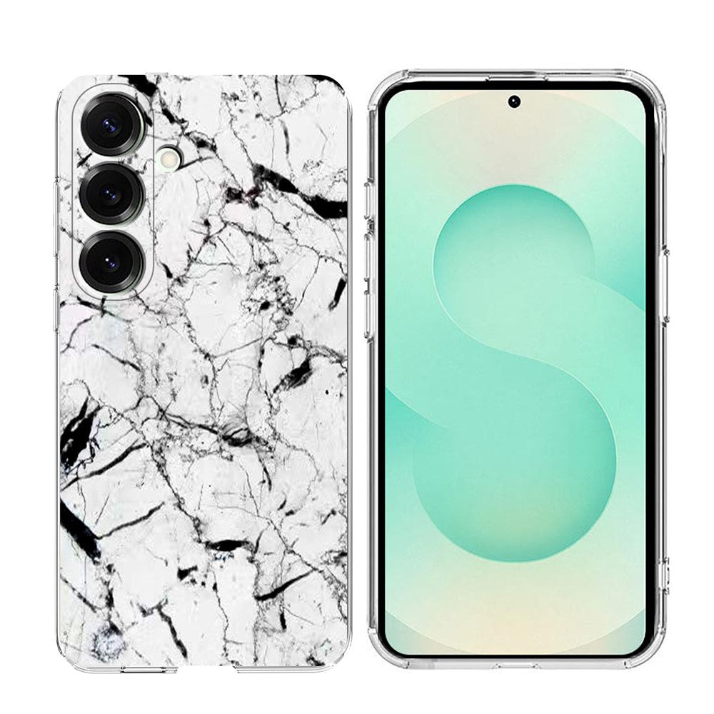 For Samsung Galaxy A57 5G Case Marble Pattern Printing Soft TPU Phone Cover - White