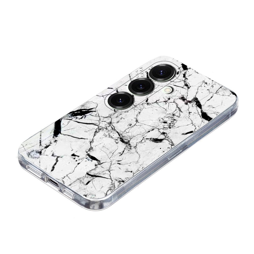 For Samsung Galaxy A57 5G Case Marble Pattern Printing Soft TPU Phone Cover - White