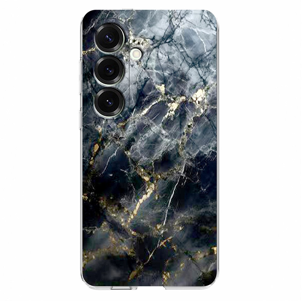 For Samsung Galaxy A57 5G Case Marble Pattern Printing Soft TPU Phone Cover - Black