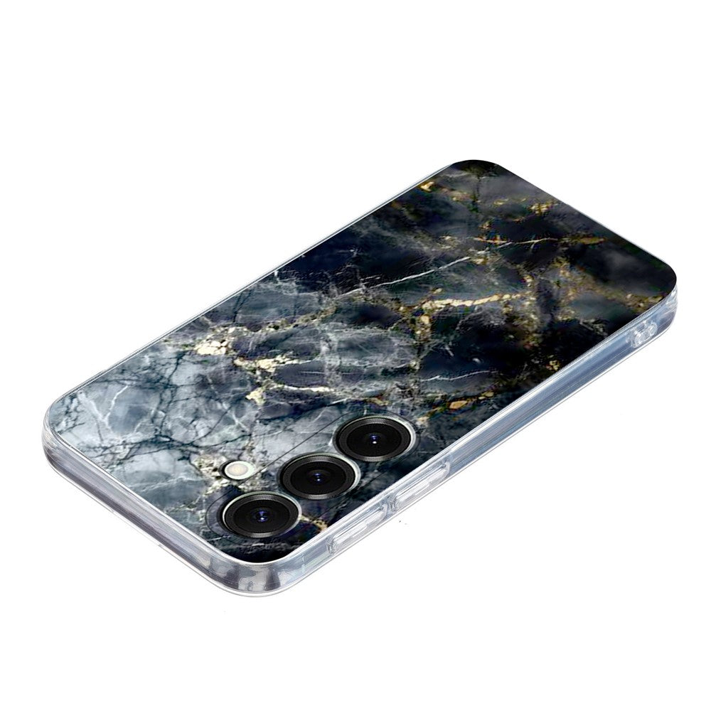 For Samsung Galaxy A57 5G Case Marble Pattern Printing Soft TPU Phone Cover - Black