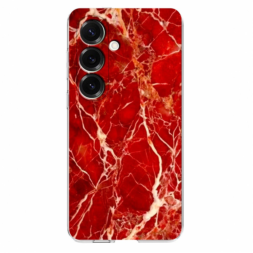 For Samsung Galaxy A57 5G Case Marble Pattern Printing Soft TPU Phone Cover - Red