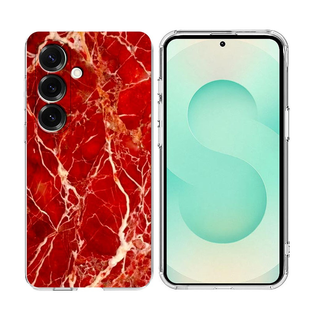 For Samsung Galaxy A57 5G Case Marble Pattern Printing Soft TPU Phone Cover - Red