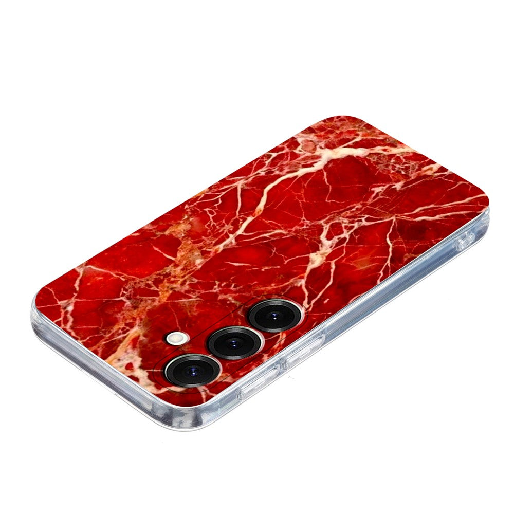 For Samsung Galaxy A57 5G Case Marble Pattern Printing Soft TPU Phone Cover - Red