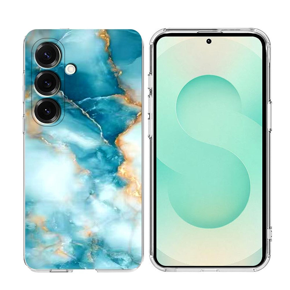 For Samsung Galaxy A57 5G Case Marble Pattern Printing Soft TPU Phone Cover - Blue