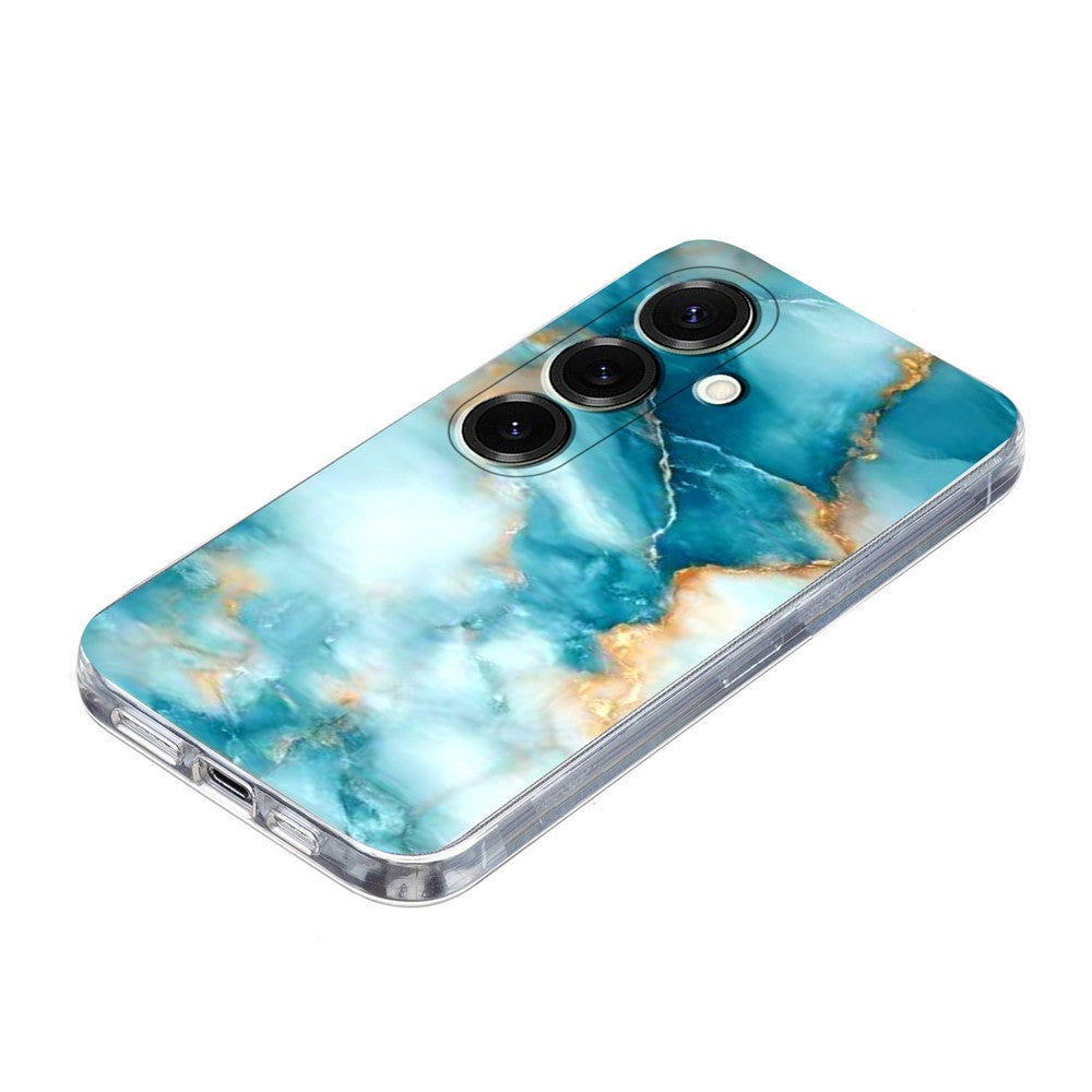 For Samsung Galaxy A57 5G Case Marble Pattern Printing Soft TPU Phone Cover - Blue