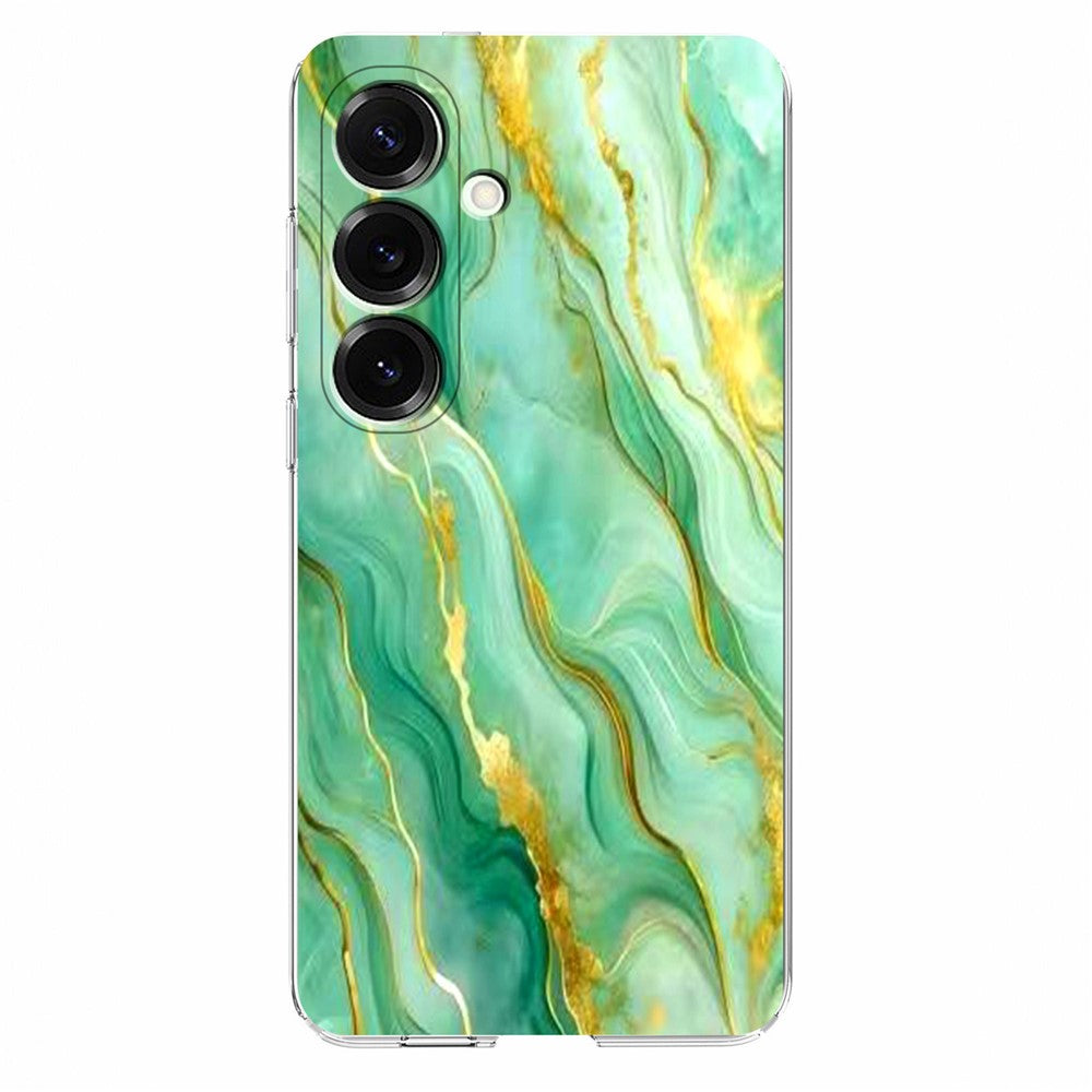 For Samsung Galaxy A57 5G Case Marble Pattern Printing Soft TPU Phone Cover - Green