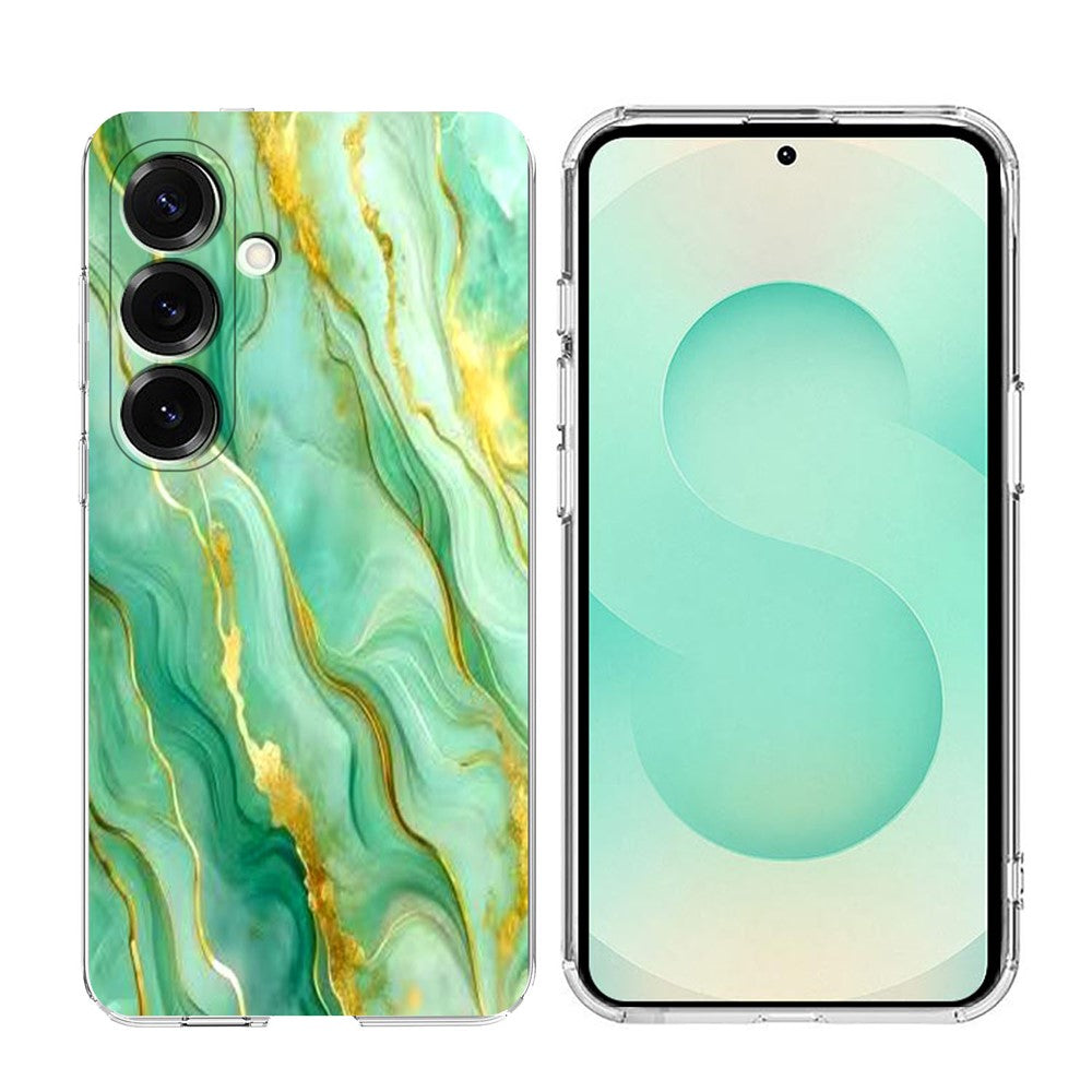For Samsung Galaxy A57 5G Case Marble Pattern Printing Soft TPU Phone Cover - Green