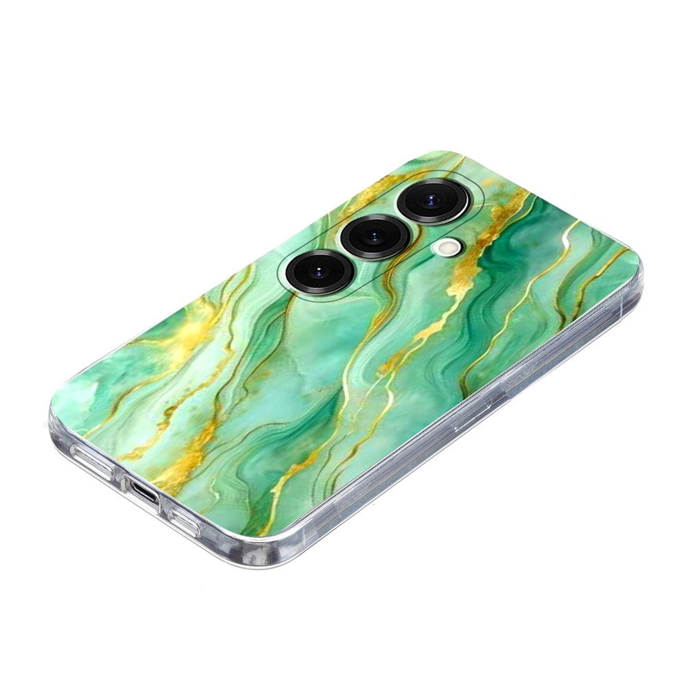 For Samsung Galaxy A57 5G Case Marble Pattern Printing Soft TPU Phone Cover - Green