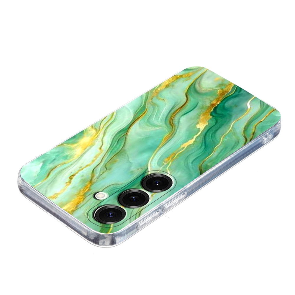 For Samsung Galaxy A57 5G Case Marble Pattern Printing Soft TPU Phone Cover - Green