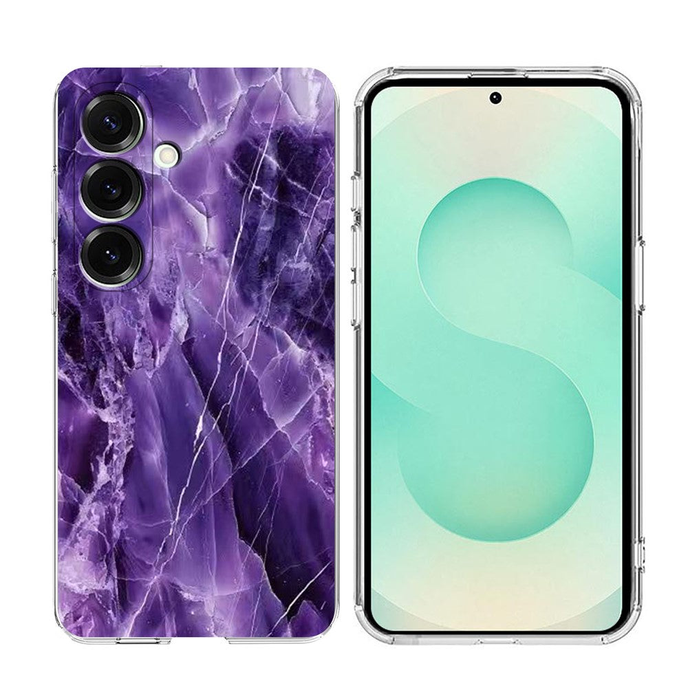For Samsung Galaxy A57 5G Case Marble Pattern Printing Soft TPU Phone Cover - Purple