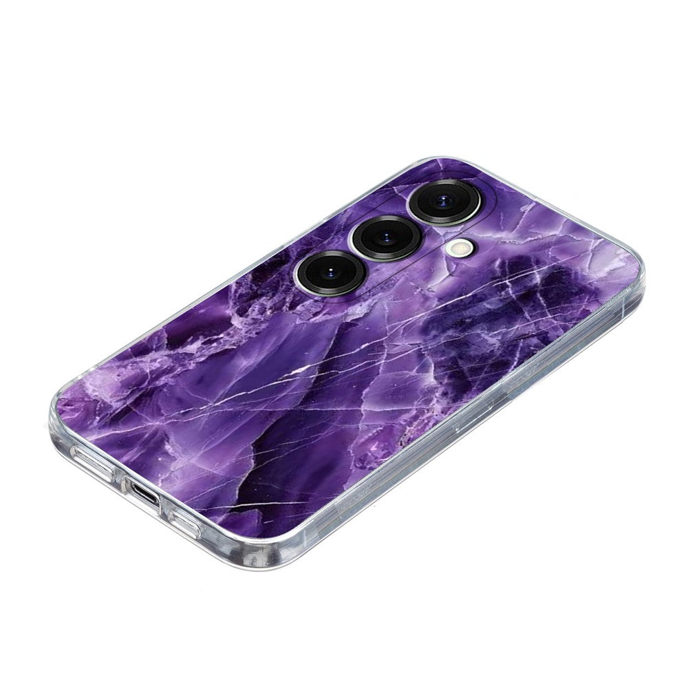 For Samsung Galaxy A57 5G Case Marble Pattern Printing Soft TPU Phone Cover - Purple