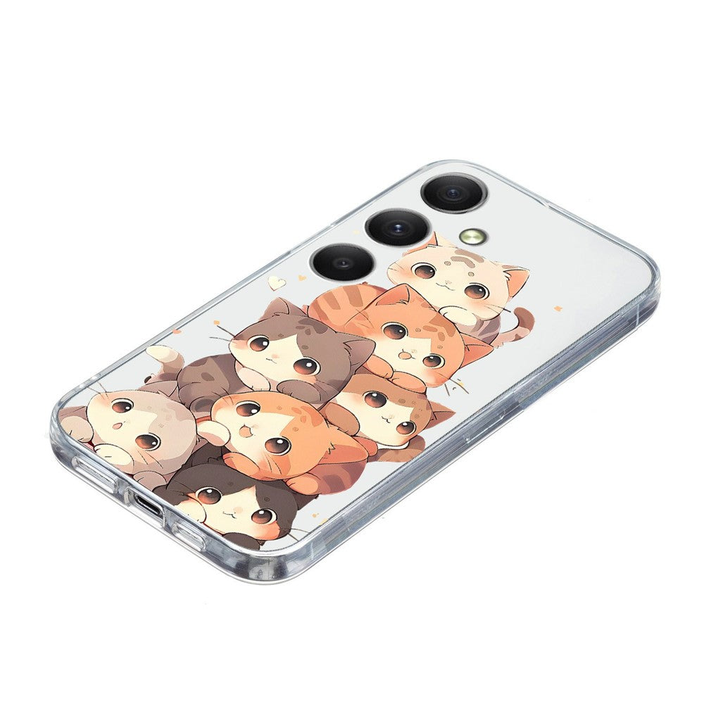 For Samsung Galaxy A57 5G Case Pattern Printing Shockproof Soft TPU Phone Cover - Multiple Kittens