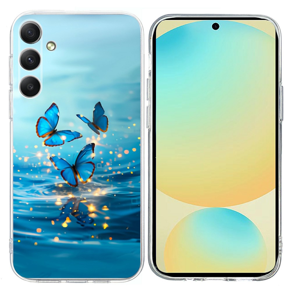 For Samsung Galaxy A57 5G Case Pattern Printing Shockproof Soft TPU Phone Cover - Blue Butterfly
