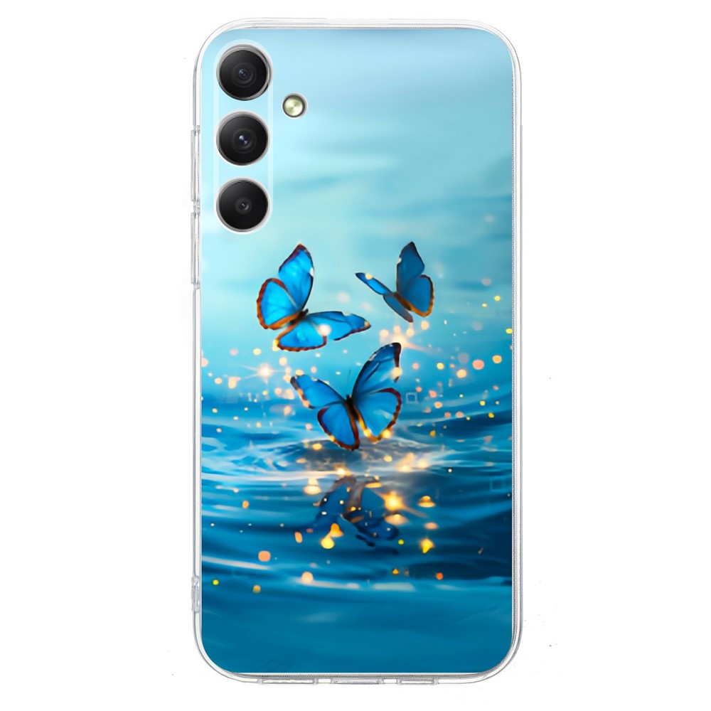 For Samsung Galaxy A57 5G Case Pattern Printing Shockproof Soft TPU Phone Cover - Blue Butterfly