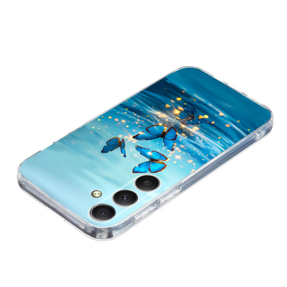 For Samsung Galaxy A57 5G Case Pattern Printing Shockproof Soft TPU Phone Cover - Blue Butterfly