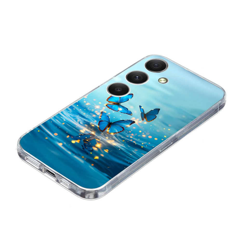 For Samsung Galaxy A57 5G Case Pattern Printing Shockproof Soft TPU Phone Cover - Blue Butterfly