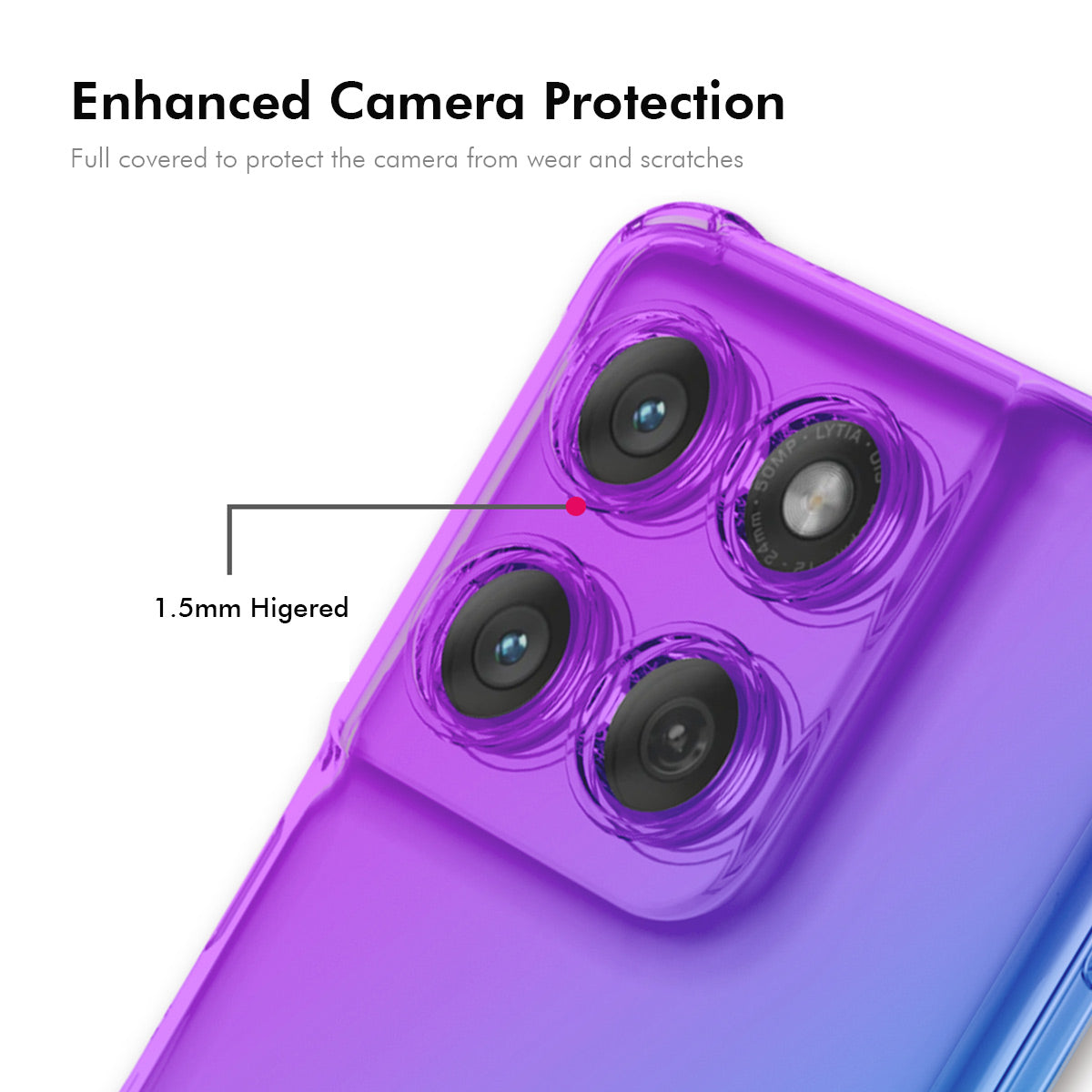 For Motorola Edge 70 5G TPU Case ENKAY Thickened Four Corner Drop-proof Phone Back Cover - Purple / Blue