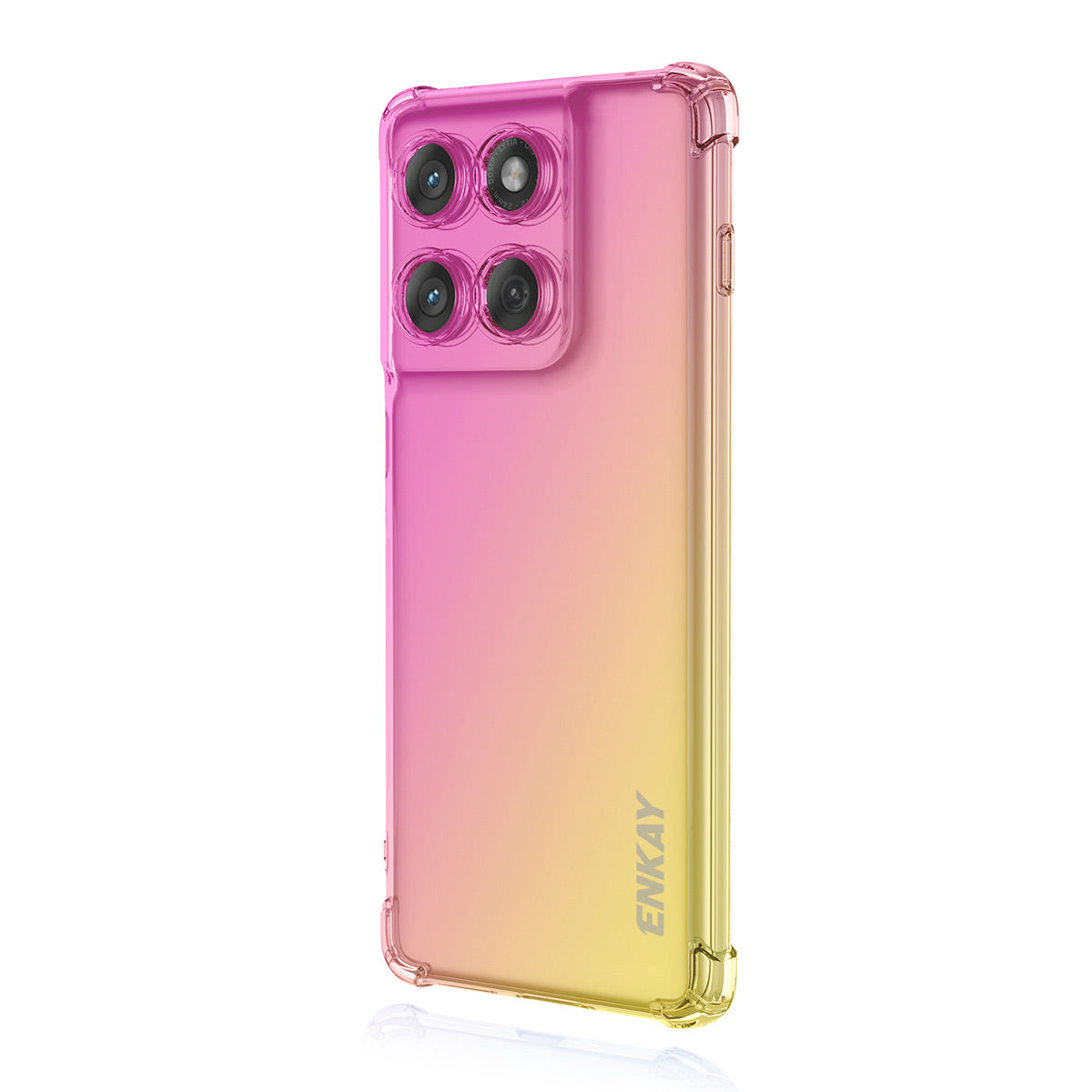 For Motorola Edge 70 5G TPU Case ENKAY Thickened Four Corner Drop-proof Phone Back Cover - Pink / Gold