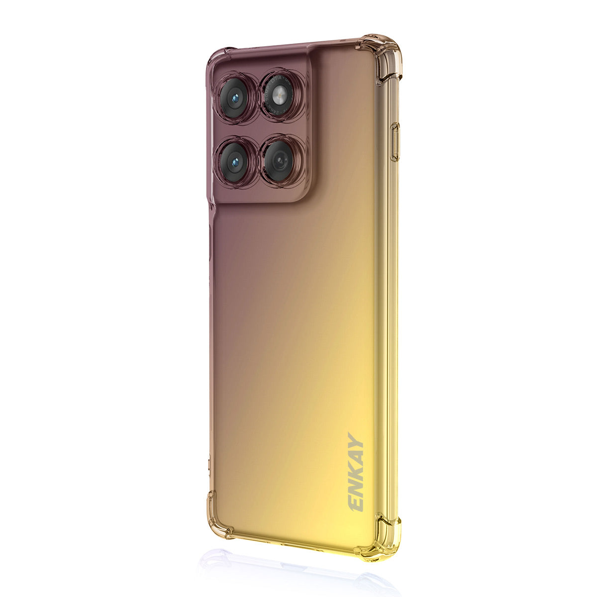 For Motorola Edge 70 5G TPU Case ENKAY Thickened Four Corner Drop-proof Phone Back Cover - Purple / Gold