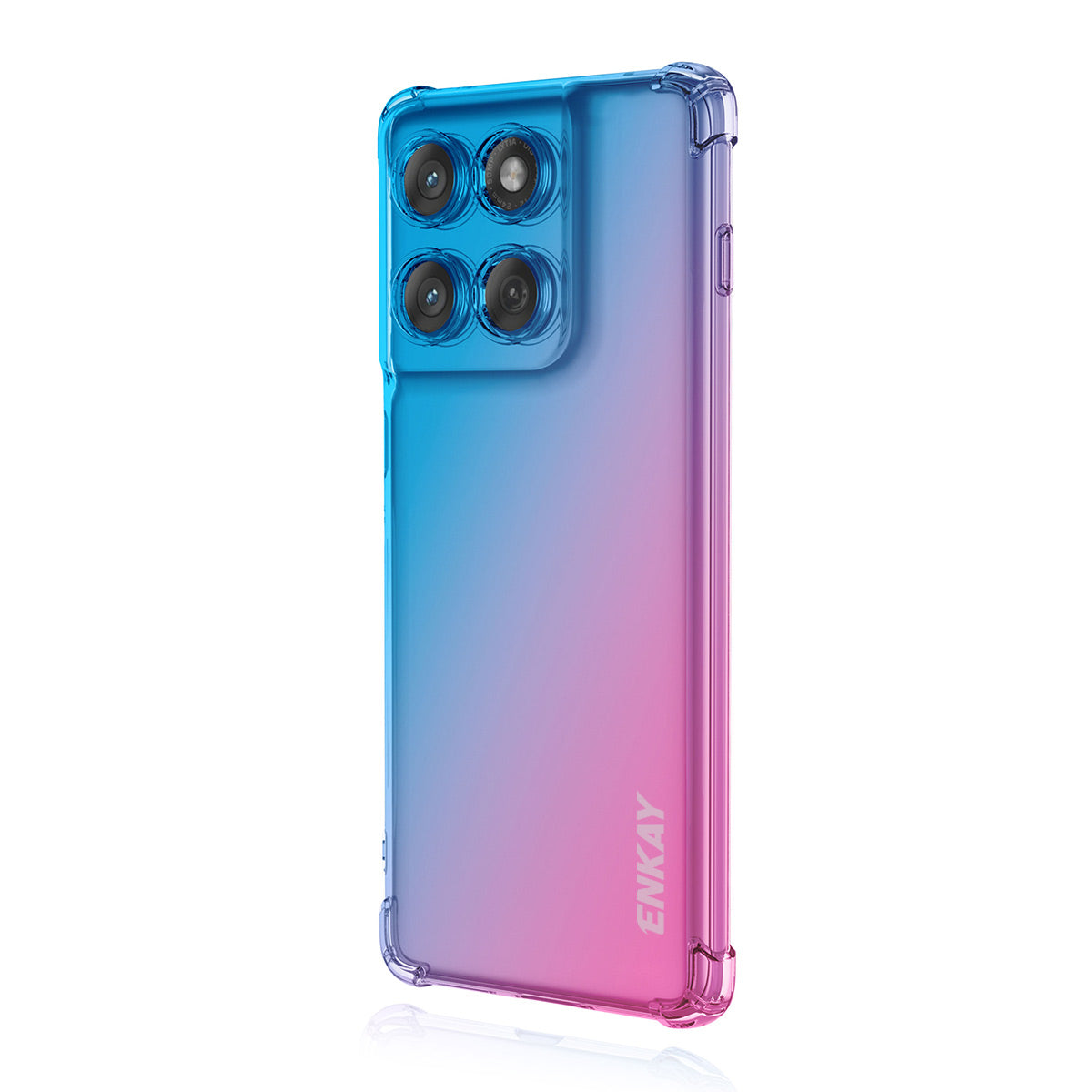 For Motorola Edge 70 5G TPU Case ENKAY Thickened Four Corner Drop-proof Phone Back Cover - Blue / Pink