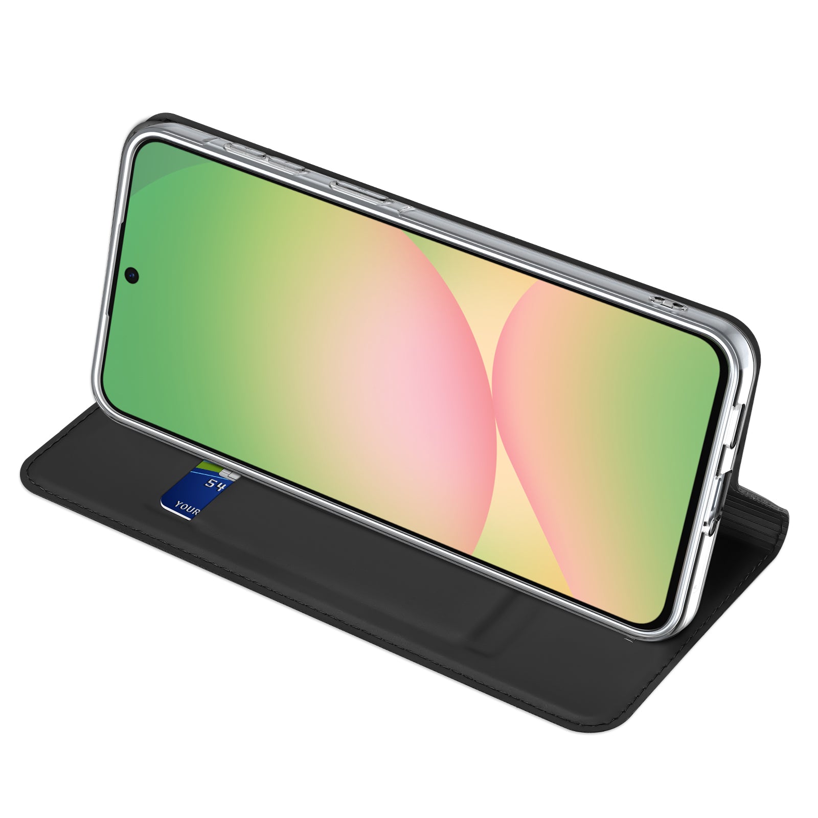 For Samsung Galaxy A57 5G Case DUX DUCIS Skin Pro Series Leather Stand Cover Card Holder - Black