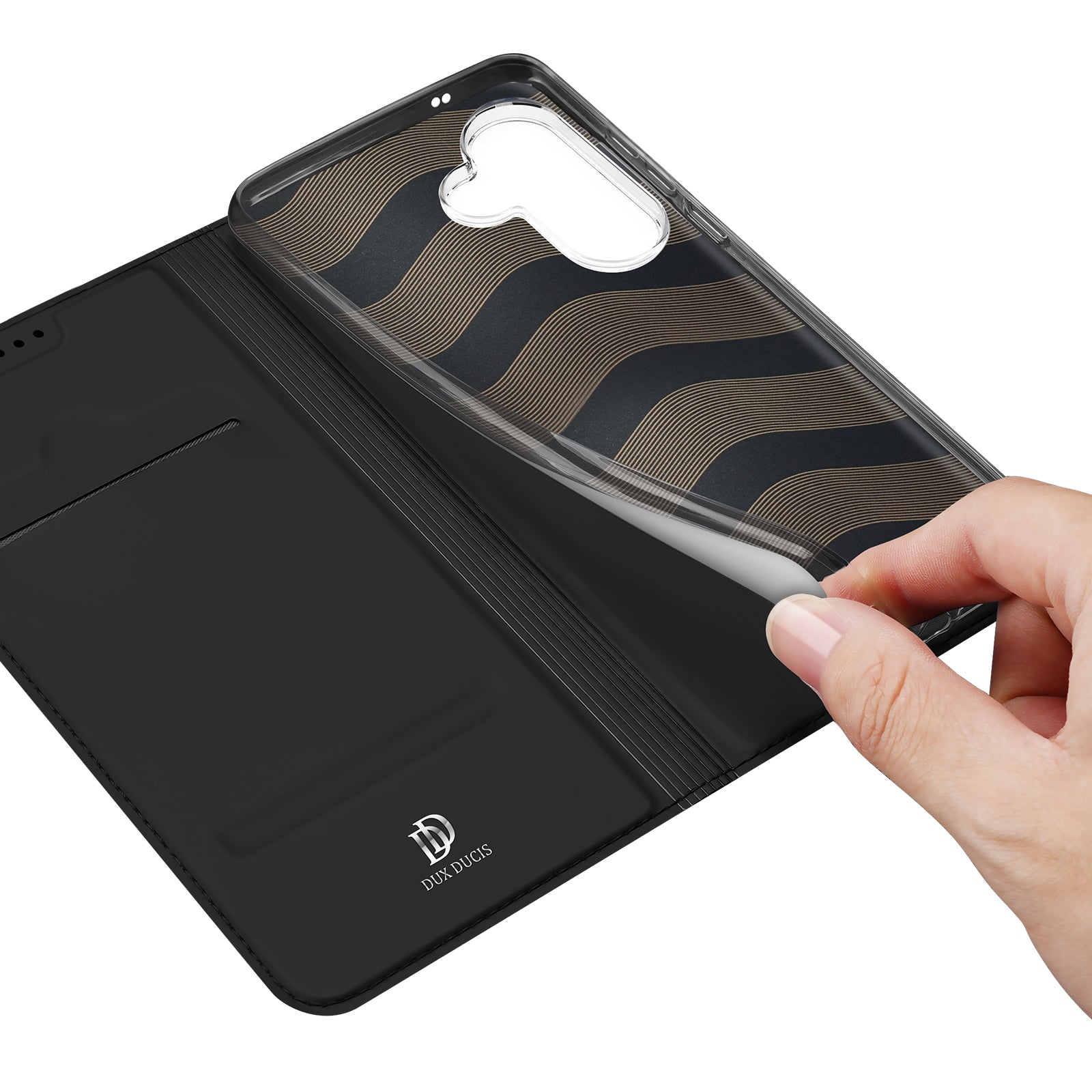 For Samsung Galaxy A57 5G Case DUX DUCIS Skin Pro Series Leather Stand Cover Card Holder - Black