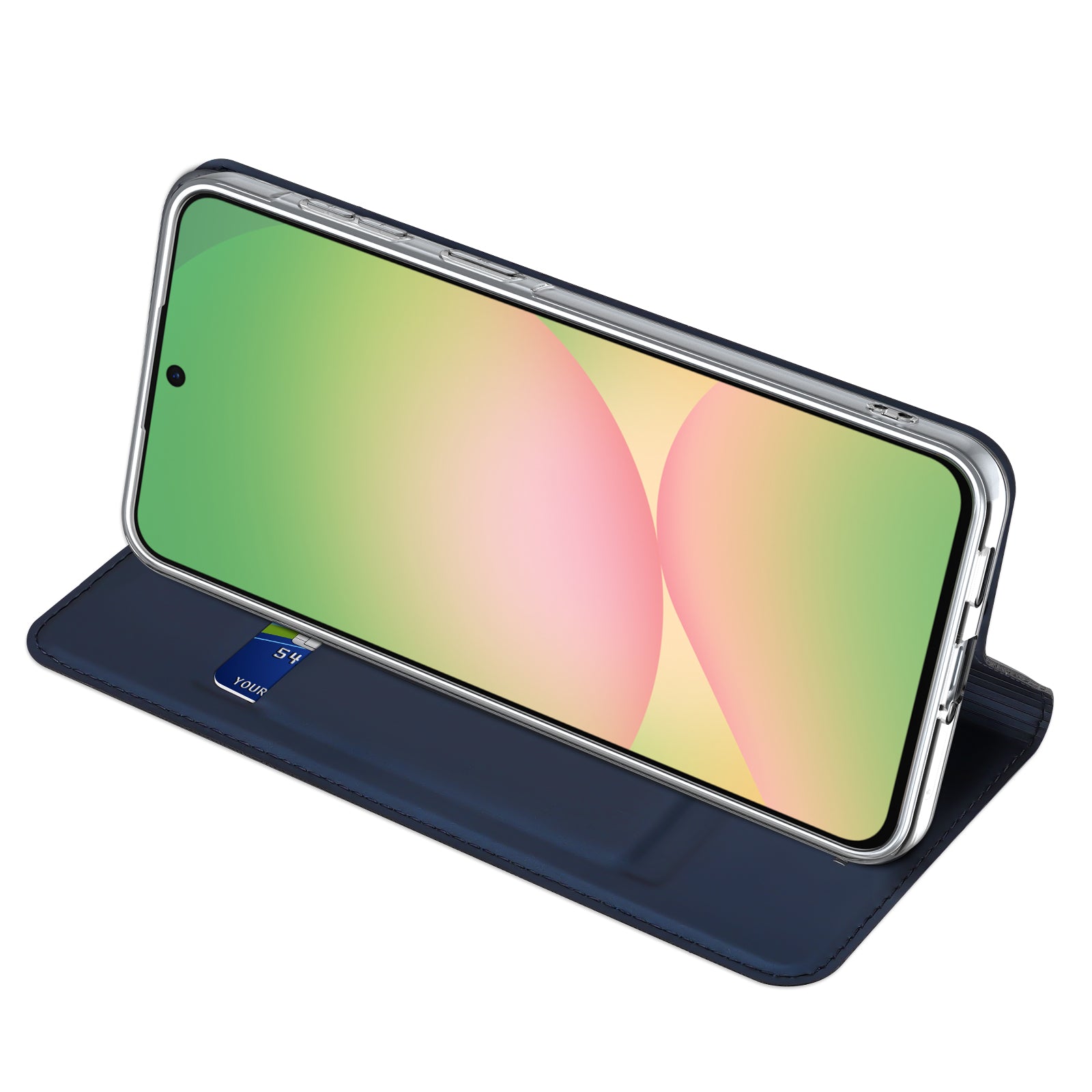 For Samsung Galaxy A57 5G Case DUX DUCIS Skin Pro Series Leather Stand Cover Card Holder - Blue