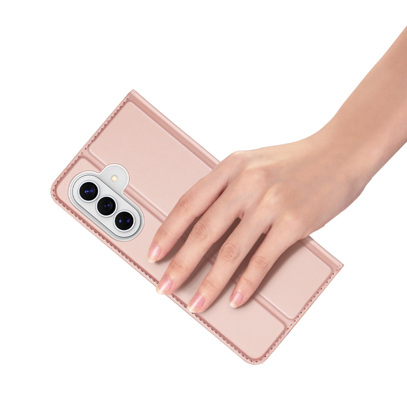 For Samsung Galaxy A57 5G Case DUX DUCIS Skin Pro Series Leather Stand Cover Card Holder - Pink