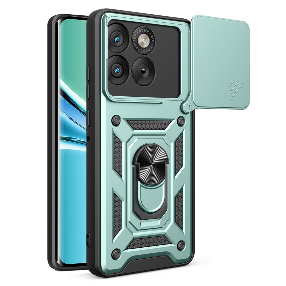 AMORUS For Motorola Edge 70 5G Case Kickstand PC + TPU Phone Cover with Camera Lens Slider - Green