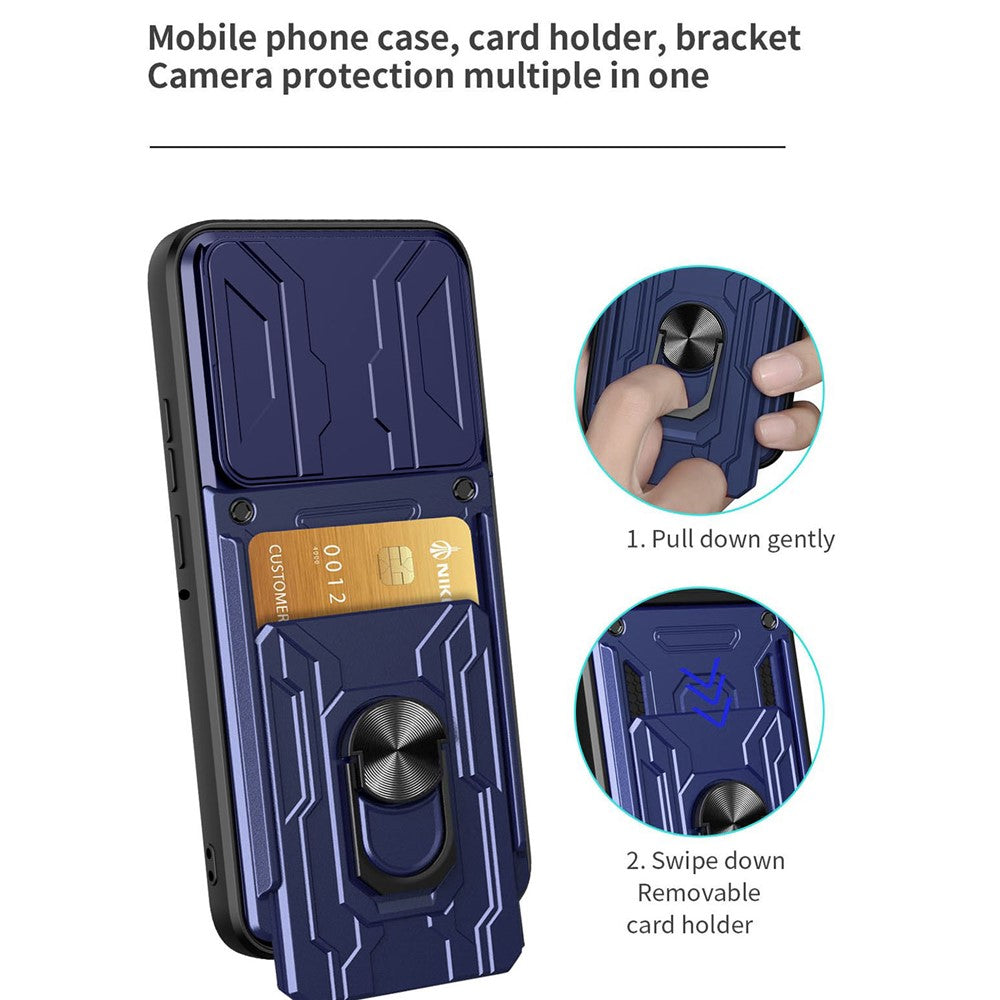 For Motorola Edge 70 5G Case PC + TPU Kickstand Phone Back Cover with Camera Slider - Red