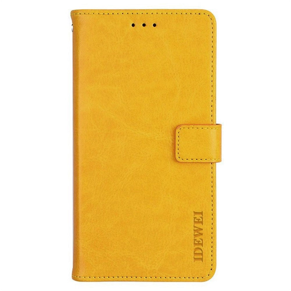 IDEWEI For Motorola Edge 70 5G Stand Case Crazy Horse Texture Leather Phone Cover - Yellow
