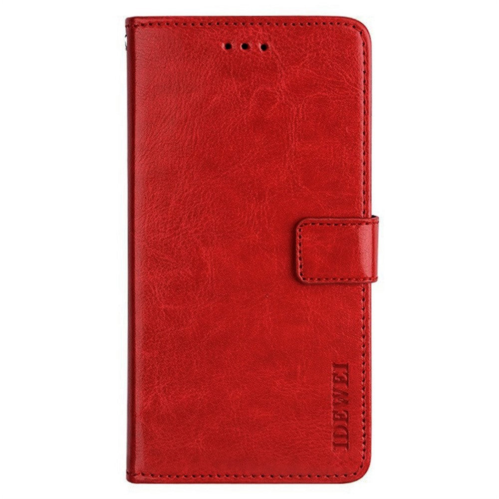 IDEWEI For Motorola Edge 70 5G Stand Case Crazy Horse Texture Leather Phone Cover - Red