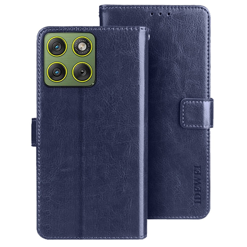 IDEWEI For Motorola Edge 70 5G Stand Case Crazy Horse Texture Leather Phone Cover - Dark Blue