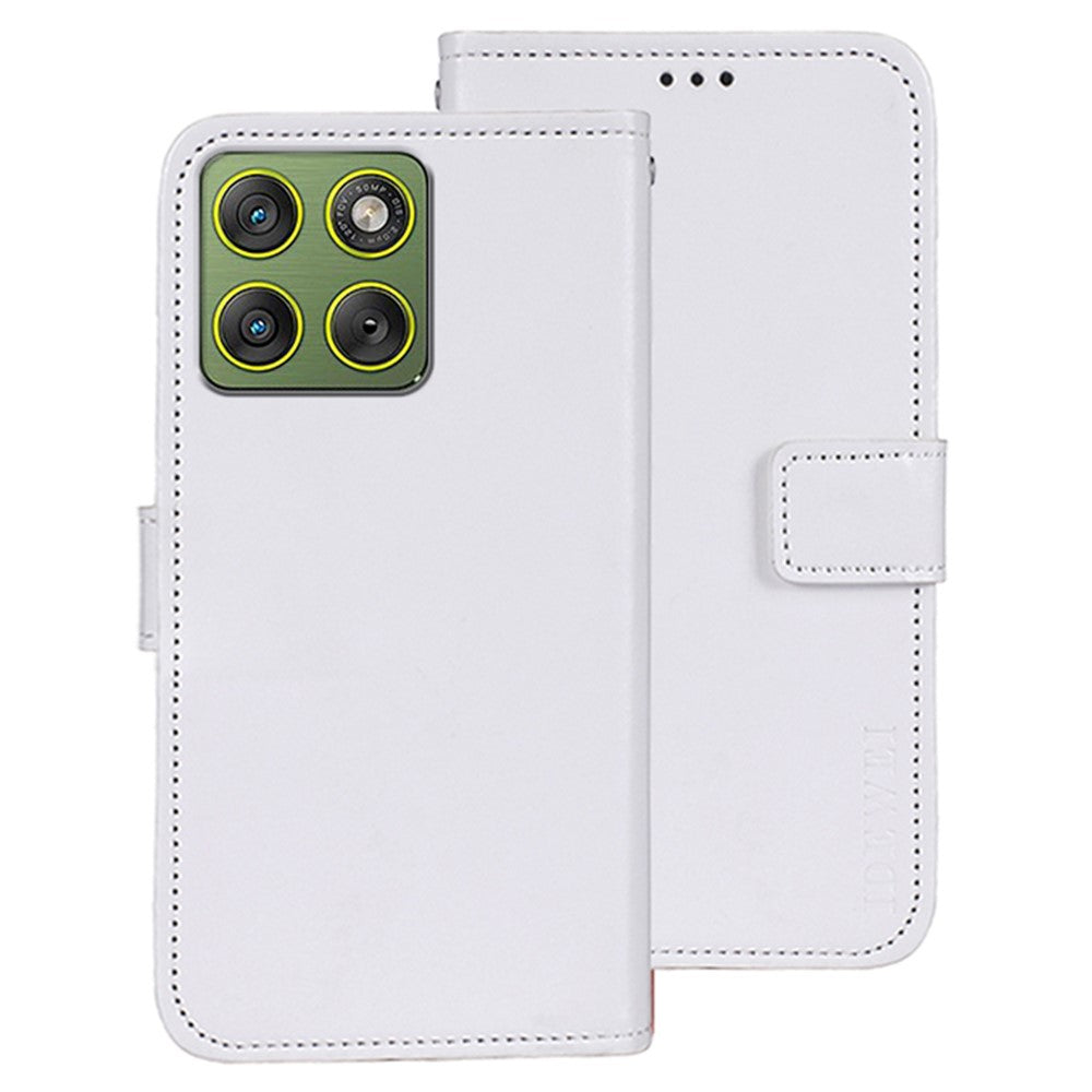 IDEWEI For Motorola Edge 70 5G Stand Case Crazy Horse Texture Leather Phone Cover - White