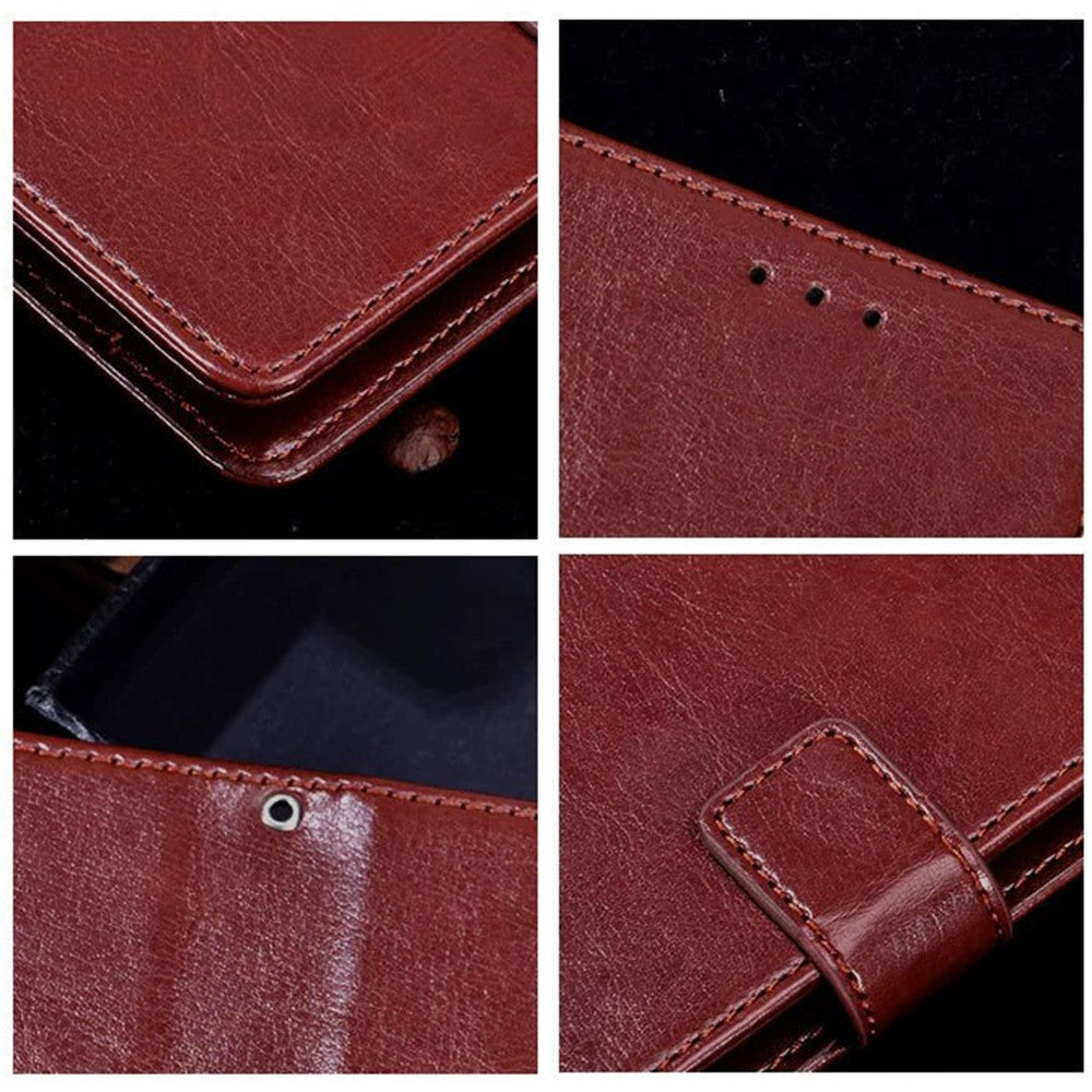 IDEWEI For Motorola Edge 70 5G Stand Case Crazy Horse Texture Leather Phone Cover - White