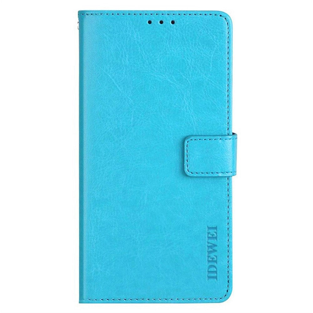 IDEWEI For Motorola Edge 70 5G Stand Case Crazy Horse Texture Leather Phone Cover - Sky Blue
