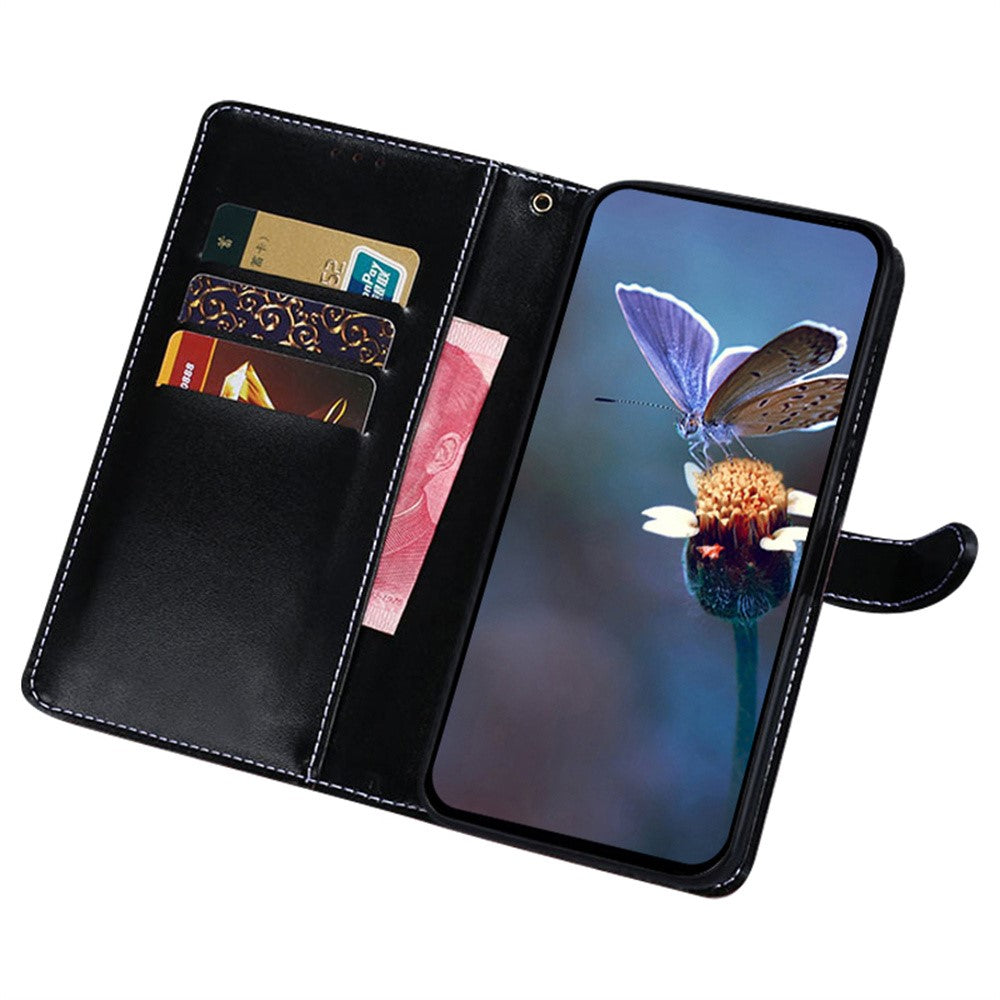 IDEWEI For Motorola Edge 70 5G Case Crocodile Texture PU Leather Flip Phone Cover - Black