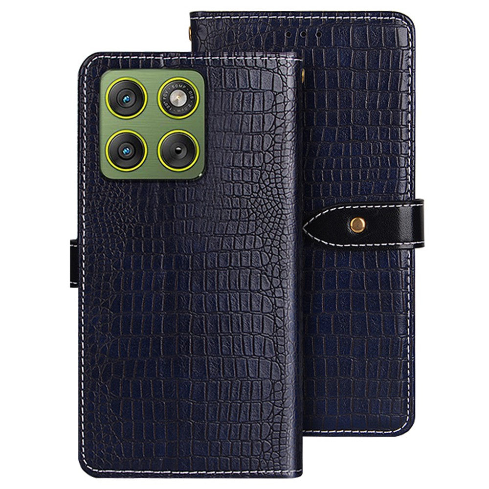 IDEWEI For Motorola Edge 70 5G Case Crocodile Texture PU Leather Flip Phone Cover - Blue