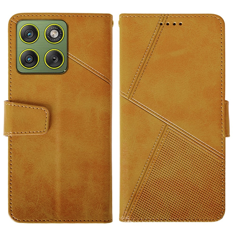 IDEWEI For Motorola Edge 70 5G Case Leather Wallet Phone Cover Stand Calf Texture - Brown