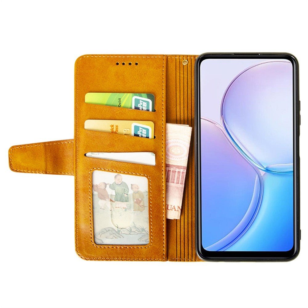 IDEWEI For Motorola Edge 70 5G Case Leather Wallet Phone Cover Stand Calf Texture - Brown