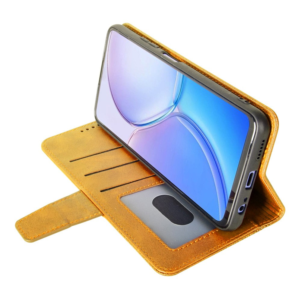 IDEWEI For Motorola Edge 70 5G Case Leather Wallet Phone Cover Stand Calf Texture - Brown