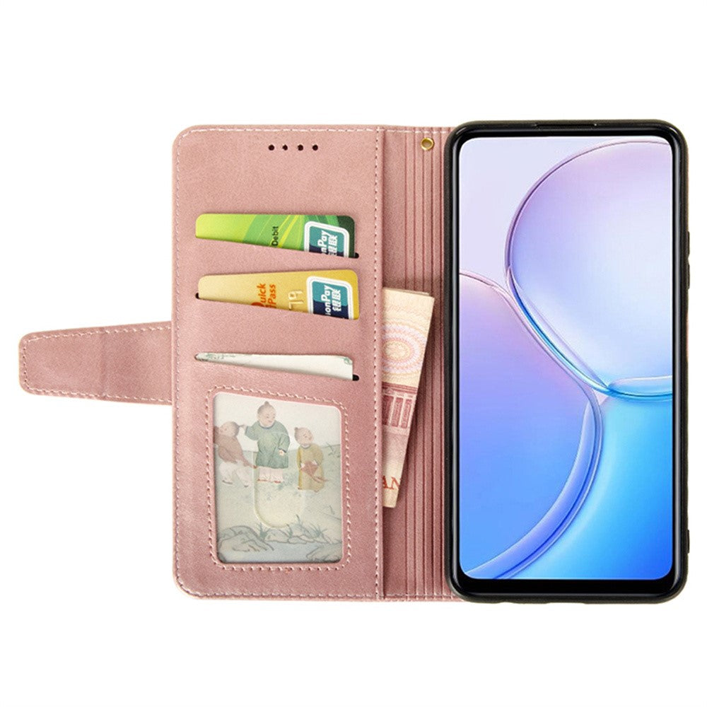 IDEWEI For Motorola Edge 70 5G Case Leather Wallet Phone Cover Stand Calf Texture - Pink