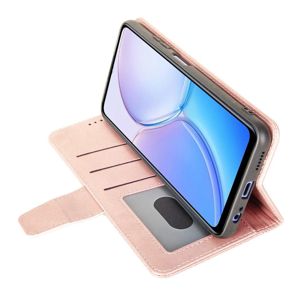 IDEWEI For Motorola Edge 70 5G Case Leather Wallet Phone Cover Stand Calf Texture - Pink